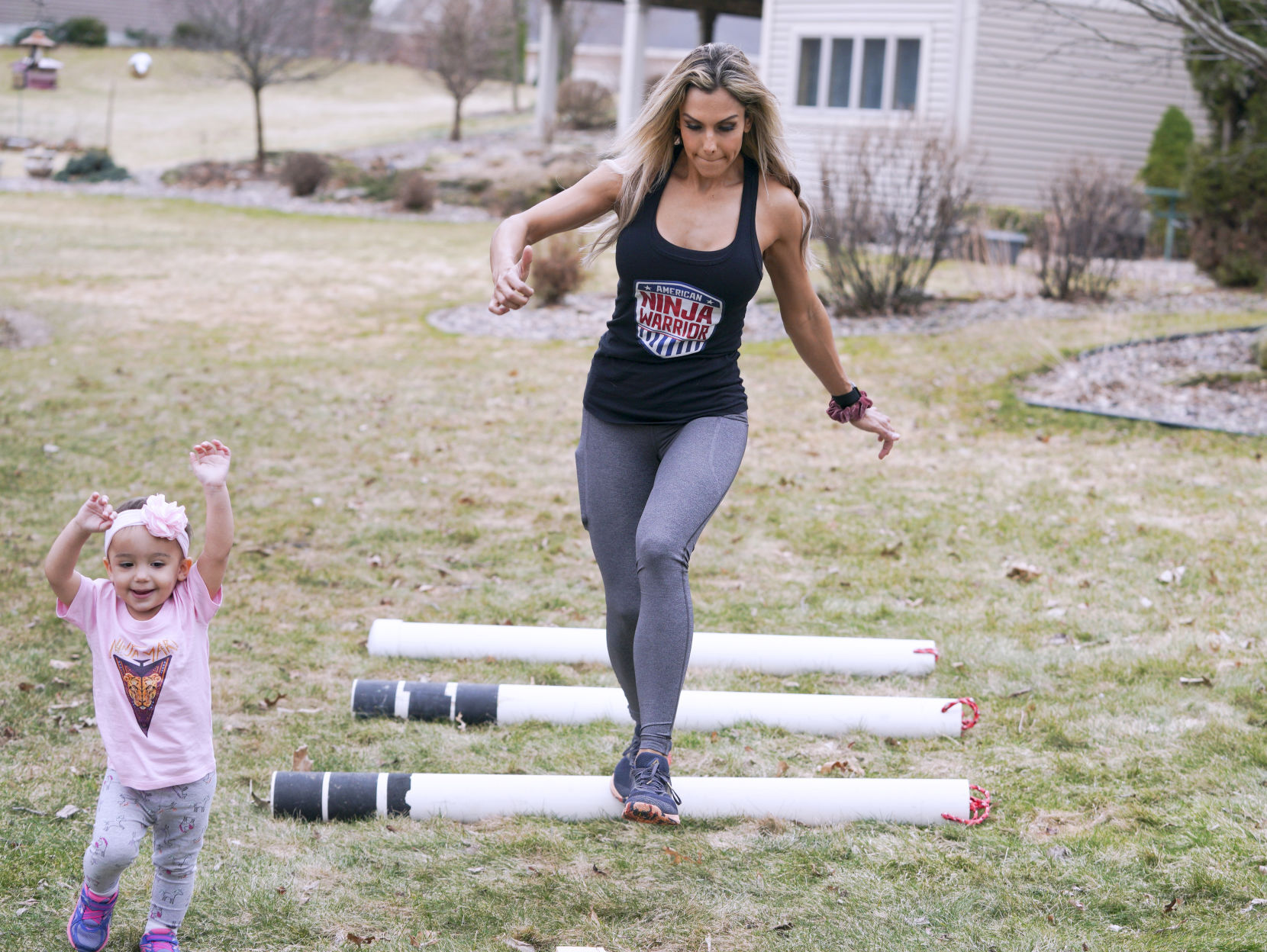 Yarizett Breunig running during back yard workout